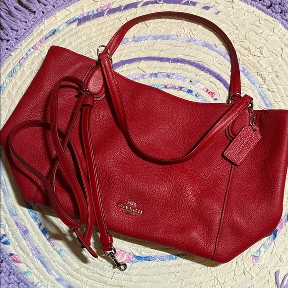 Coach Cherry Red Leather Shoulder Bag - Picture 1 of 4